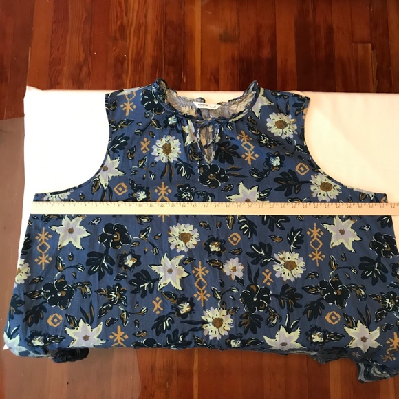 SONOMA Blue Floral Sleeveless Midi Dress Linen Rayon Women’s Plus Size 5X - Picture 11 of 16
